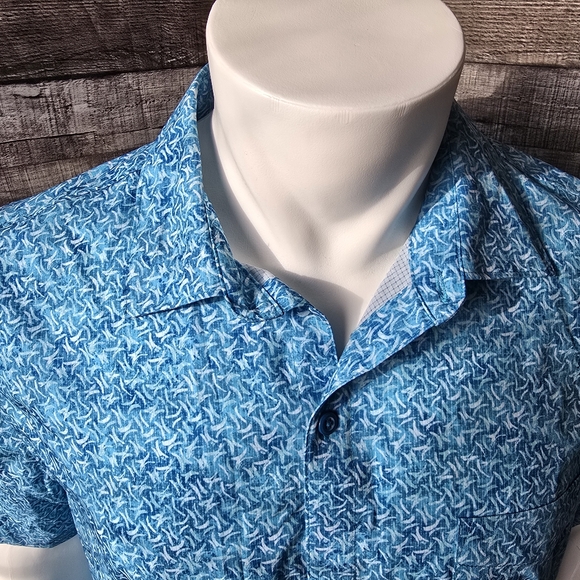 Tommy Bahama Coast Crescent Wave Camp Shirt Short Sleeved Mens Large - Picture 6 of 16